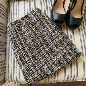Beautiful Black, yellow, and cream tweed skirt